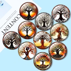 Watercolor Tree of Life 10pcs 12mm/16mm/18mm/30mm Round Photo Glass Cabochon 25mm Demo Flat Back Making findings