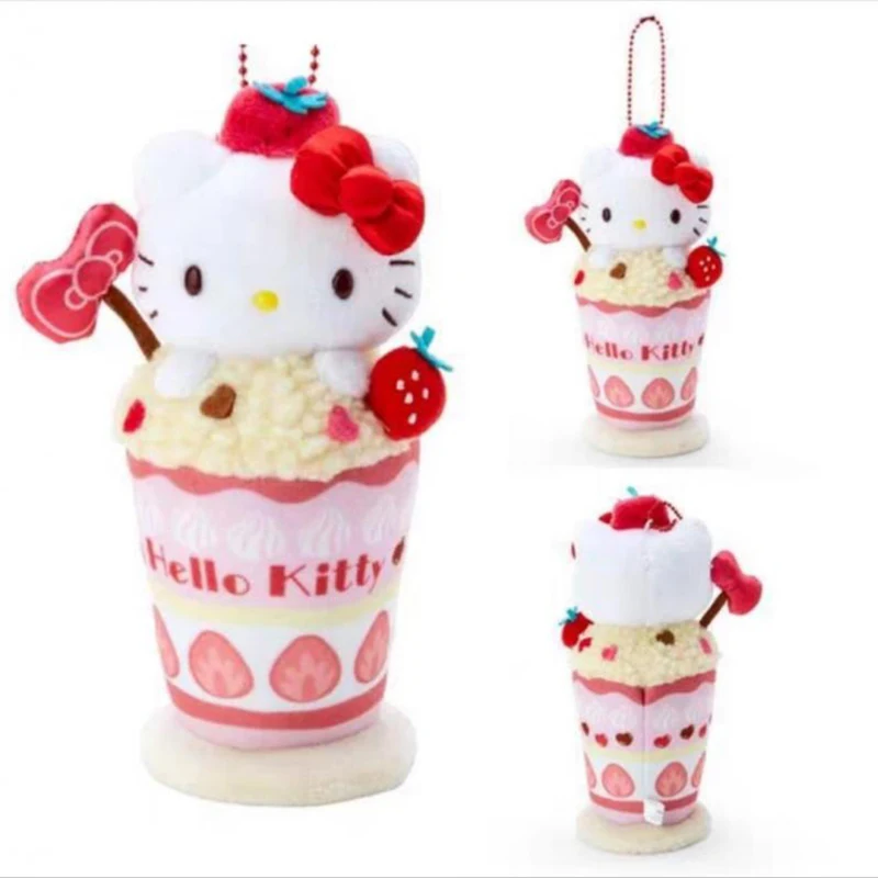 Hello Kitty Sanrio Cinnamoroll Ijs Cup Pluche Hanger Kuromi Mijn Melodie Pluche Pop Sleutelhanger Rugzak Decoratie Vakantie Cadeau