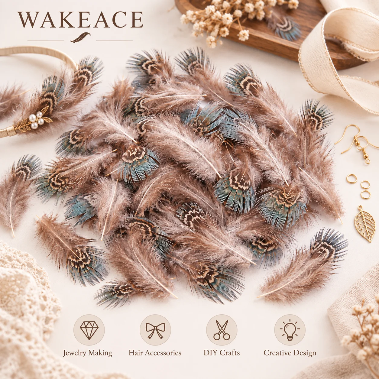 48pcs-4-8CM Green Eyebrow Feather DIY Craft Small Decoration Feather Accessories Clothing Decoration Party