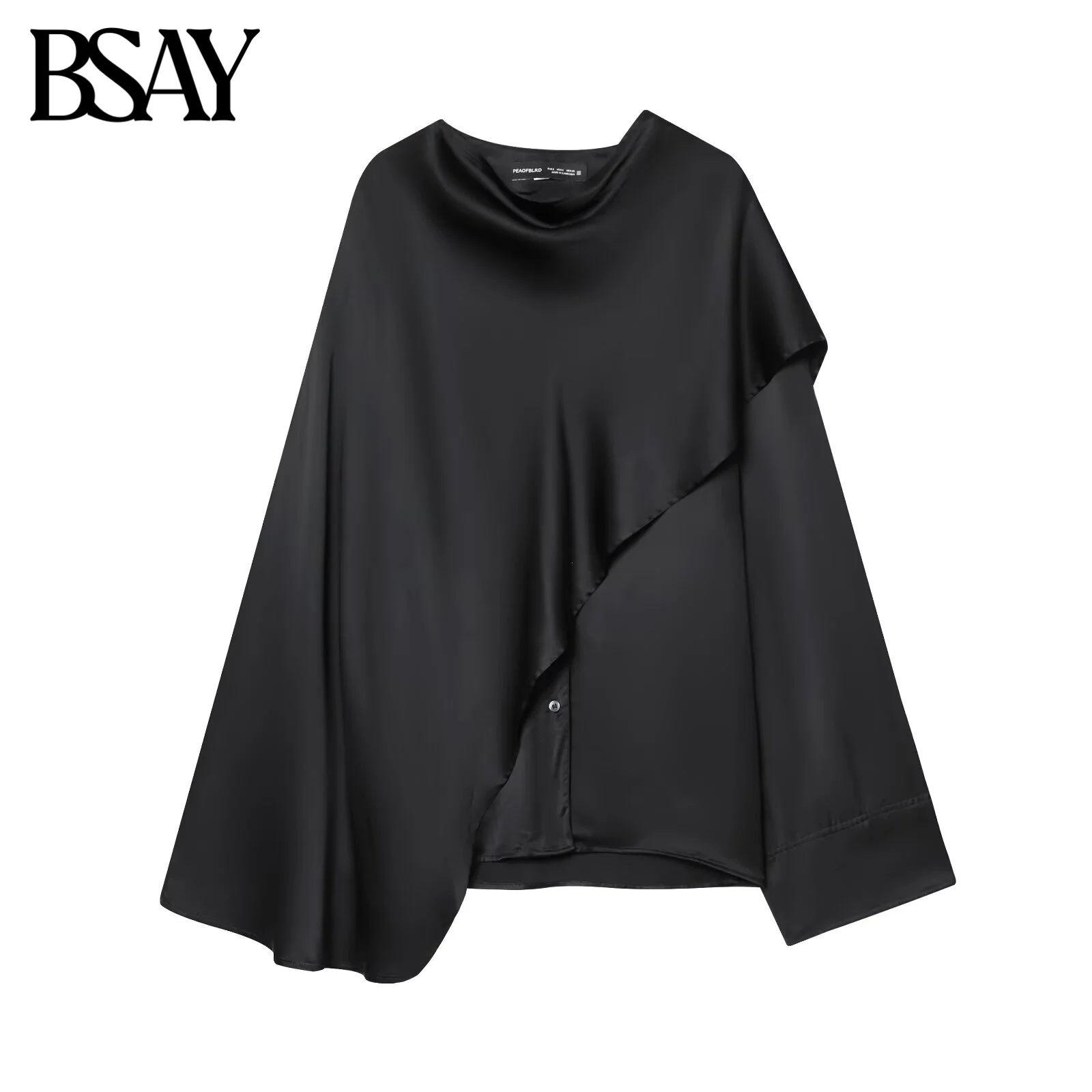 BSAY Hemd im Umhang-Stil für Damen, modisch, Herbst und Winter, Neu 2025, lange Ärmel, Bluse, Straßenkleidung, Hemden, schickes Damen-Top
