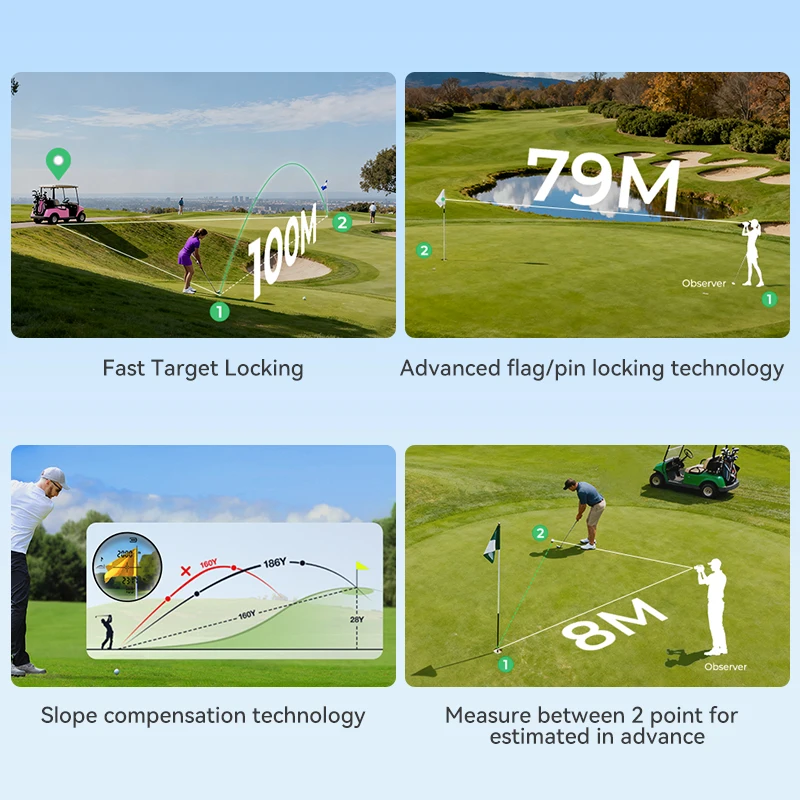 Спецификация 1200 метров, индивидуальный измерительный дальномер, цифровой GPS-дальномер для гольфа