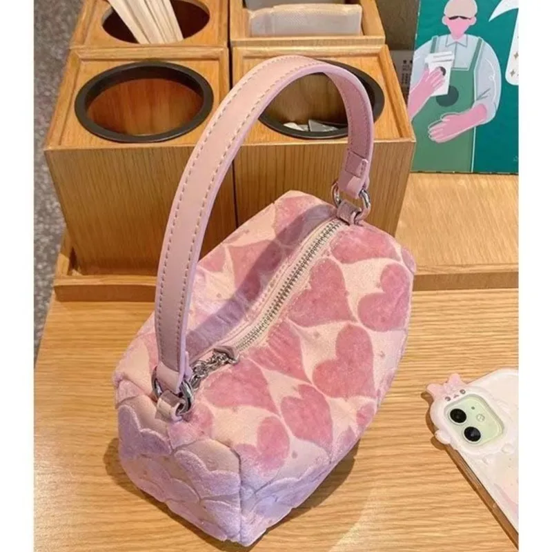 JIAERDI Sweet Heart Pink Y2k Hand Bag Women New Hot Girls Handle Chic Casual Messenger Bag Female Retro Messenger Bag Aesthetic