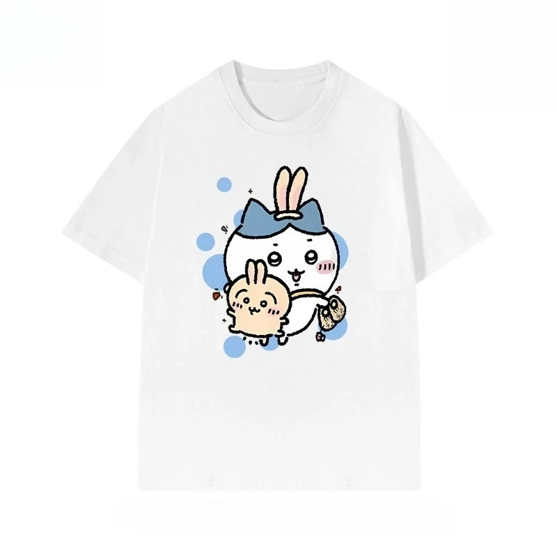Chiikawa Cute Kawaii Anime Starry Tee Men's Women's Black Retro Cool Graphic Art Print Oversized Short Sleeve Streetwear Top