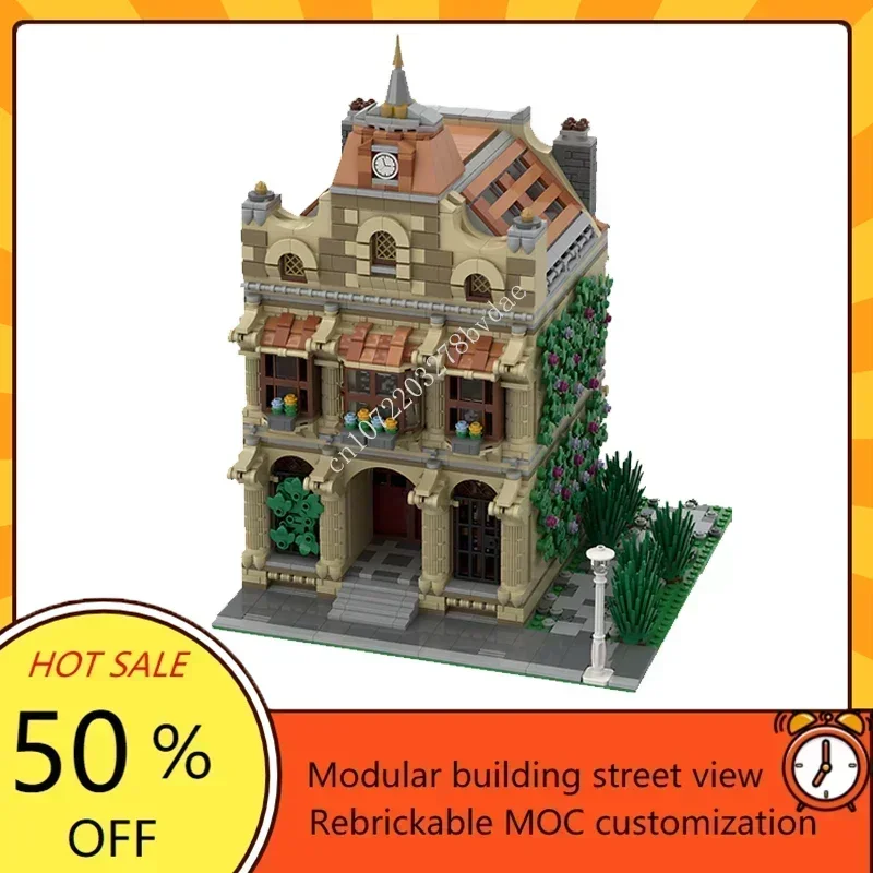 2380PCS Customized MOC Modular Ivy Courtyard Street View Model Custom Puzzles Technology  DIY Educational Assembly Birthday Gift
