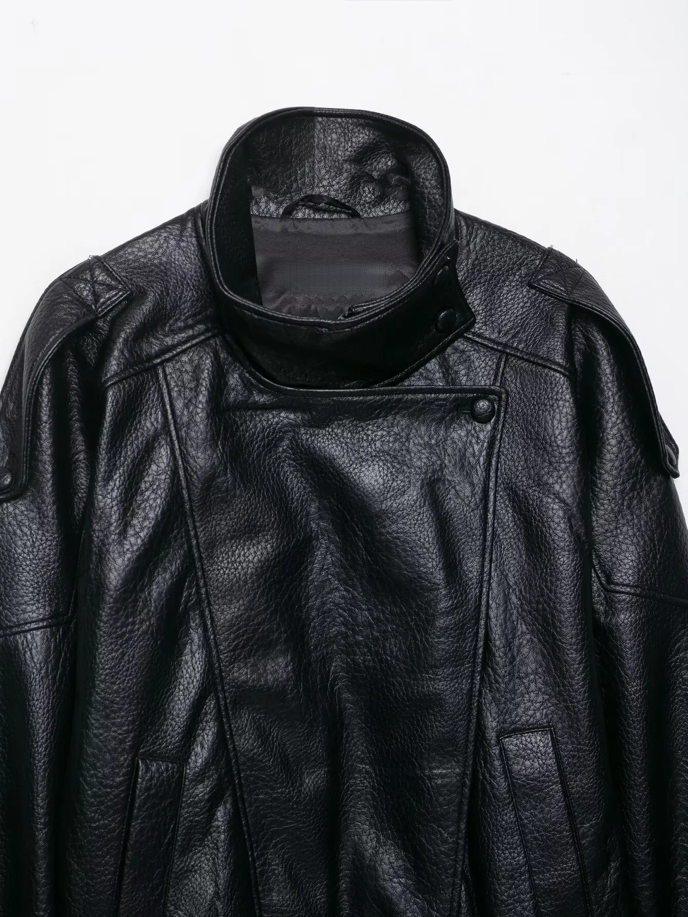 2025 autunno nuove donne abbigliamento temperamento per il tempo libero colletto alla coreana manica lunga giacca in similpelle cappotto versatile