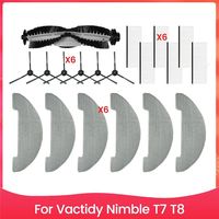 ABPQ-Vacuum Replacement Parts For Vactidy Nimble T7 T8 Robot Vacuum Cleaner Main Brush Side Brush Filter Mop Cloth Set