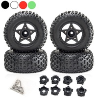4Pcs 109mm 1/8 1/10 Short Course Truck Tire with 12mm 14mm 17mm Wheel Hex for TRAXXAS Slash ARRMA SENTON Vkar SCTX10 HPI RC Car