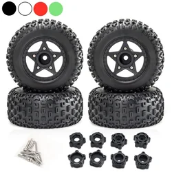 4Pcs 109mm 1/8 1/10 Short Course Truck Tire with 12mm 14mm 17mm Wheel Hex for TRAXXAS Slash ARRMA SENTON Vkar SCTX10 HPI RC Car