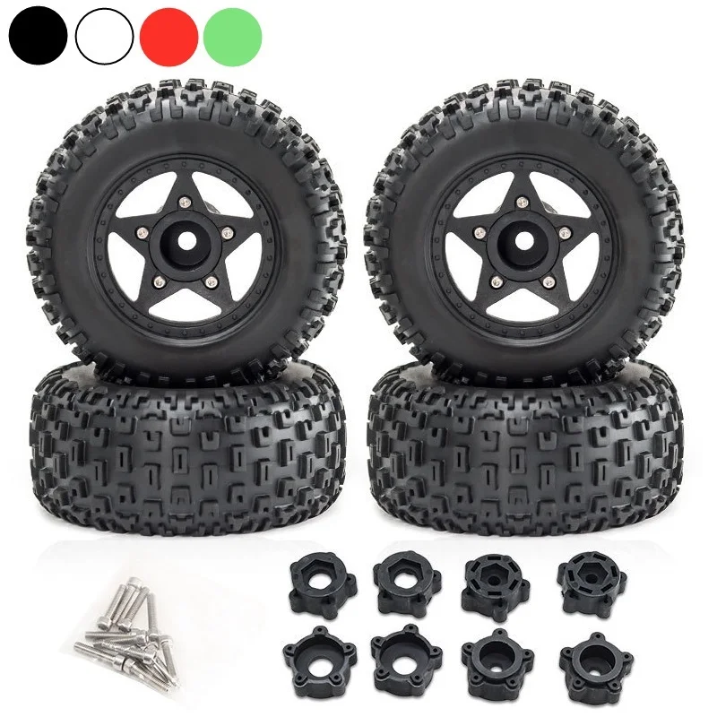 4Pcs 109mm 1/8 1/10 Short Course Truck Tire with 12mm 14mm 17mm Wheel Hex for TRAXXAS Slash ARRMA SENTON Vkar SCTX10 HPI RC Car