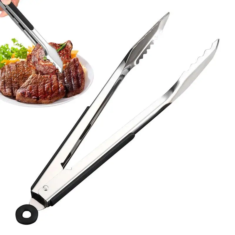 

Long Bbq Tongs Stainless Steel Fried Barbecue Clip Salad Bread Clamp With Non Slip Handle Meat Food Clip Kitchen Accessories