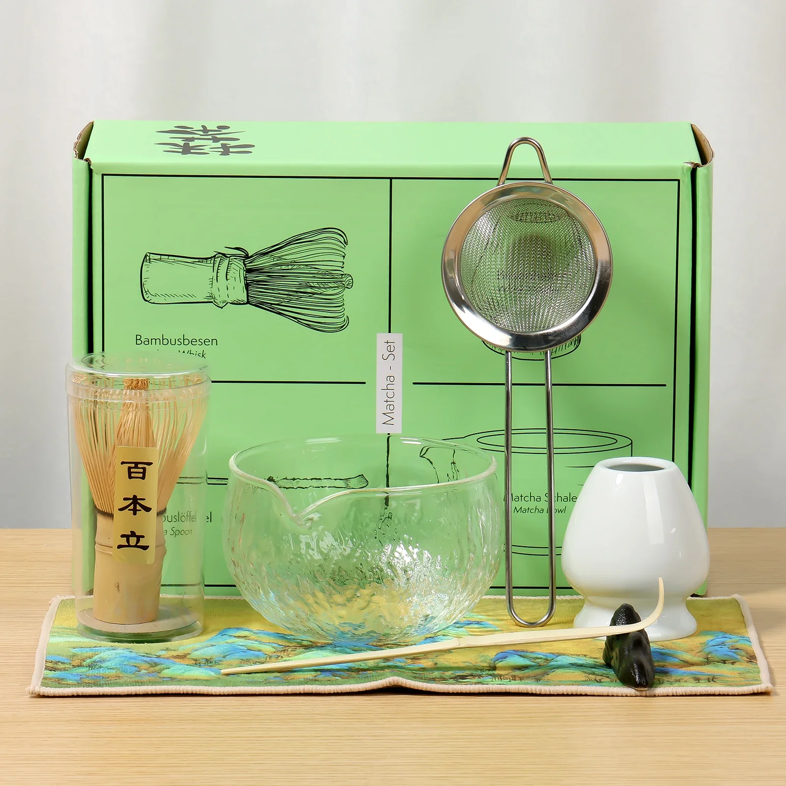 

7Pcs Japanese Matcha Bowl Hammer Textured Glass TeaBowl Tea Set Accessories Song Dynasty Tea Tools Vintage Kung Fu Tea Bowls