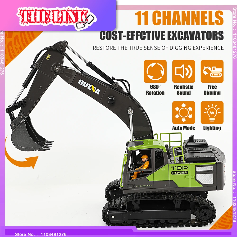 Remote Control Excavator Dump Truck Crawler 9CH 2.4Ghz RC Model Car Toy Alloy Simulation Construction Vehicle Gift 11 Channels