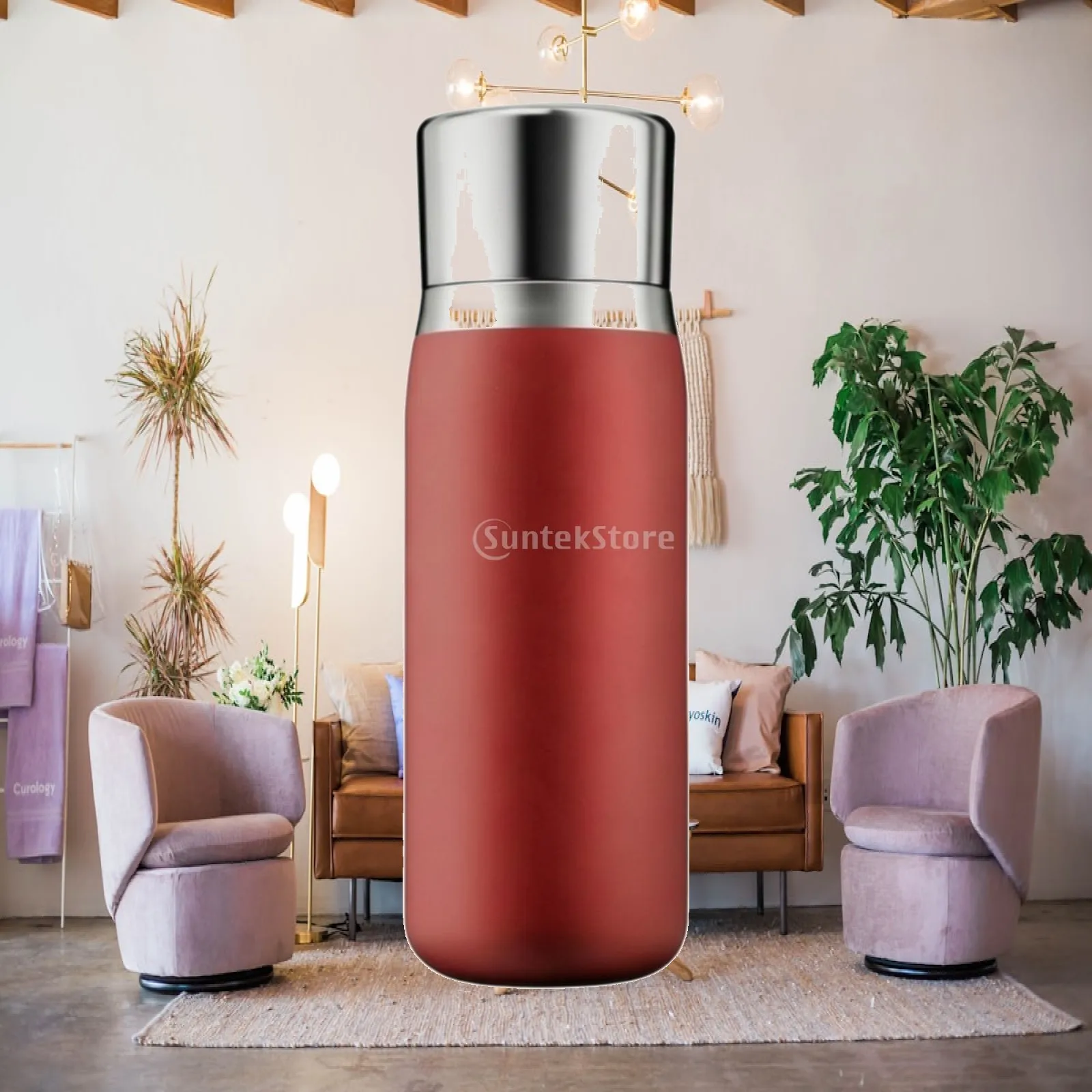 Insulated Tea Bottle Portable Insulated Tea Infuser Tumbler with Beverage Holder Lid Heat Retention for Outdoor Activities,