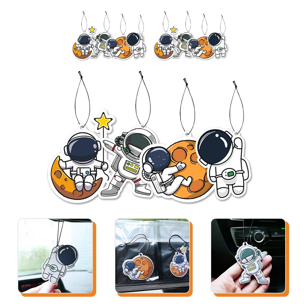 12 Pcs Car Aromatherapy Decoration Rearview Mirror Pendant Astronaut Fragrance Accessory Decorate Decorations