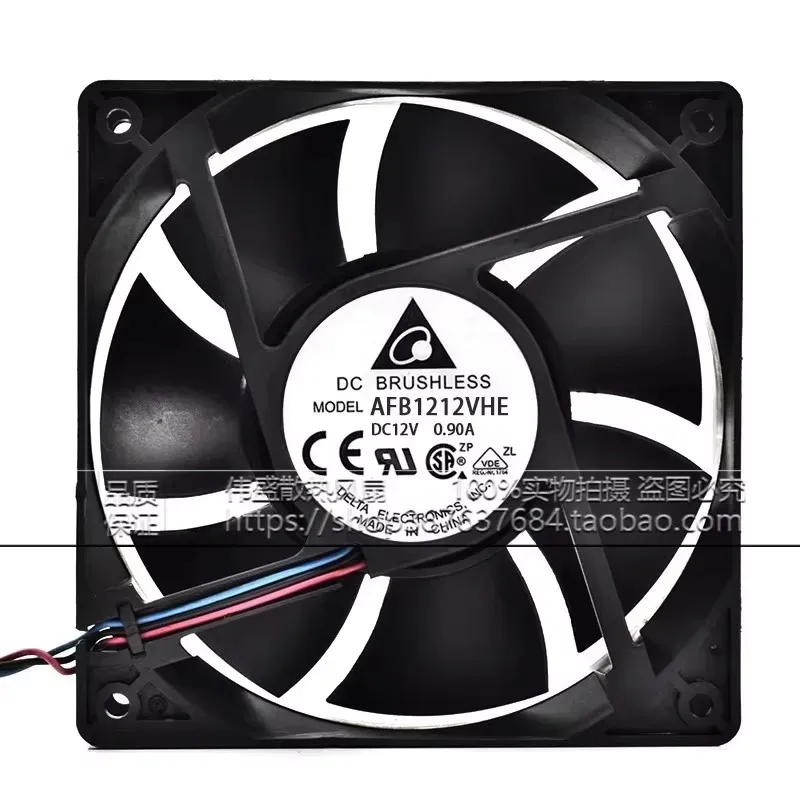 

Original AFB1212VHE 12V 0.90A 12CM 120 * 120 * 38MM high air volume dual ball chassis cooling fan