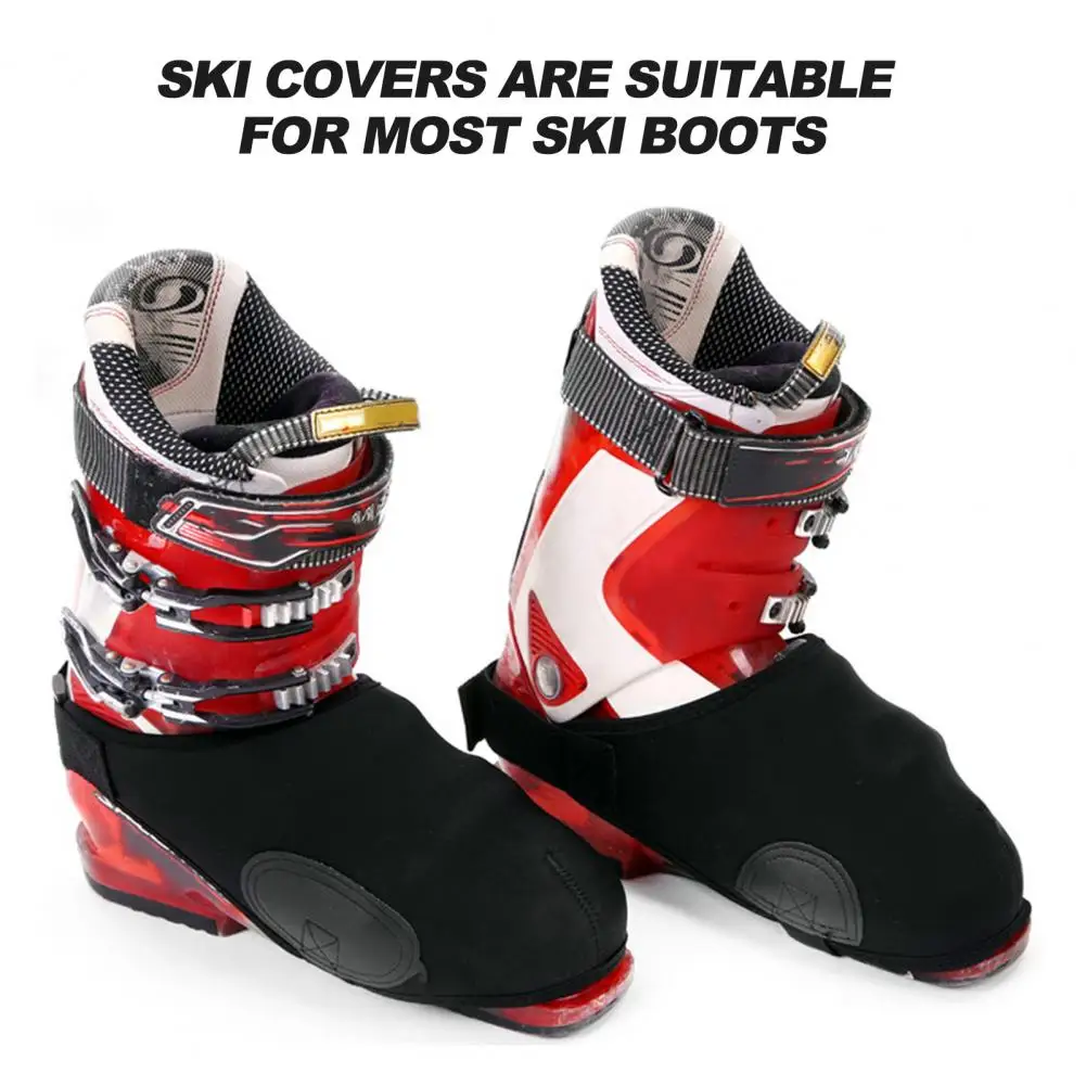 1 Pair Ski Boot Covers With Fastener Tape Adjustable Design Snowshoe Protective Covers Wear Resistant Snowshoe Shoe Covers