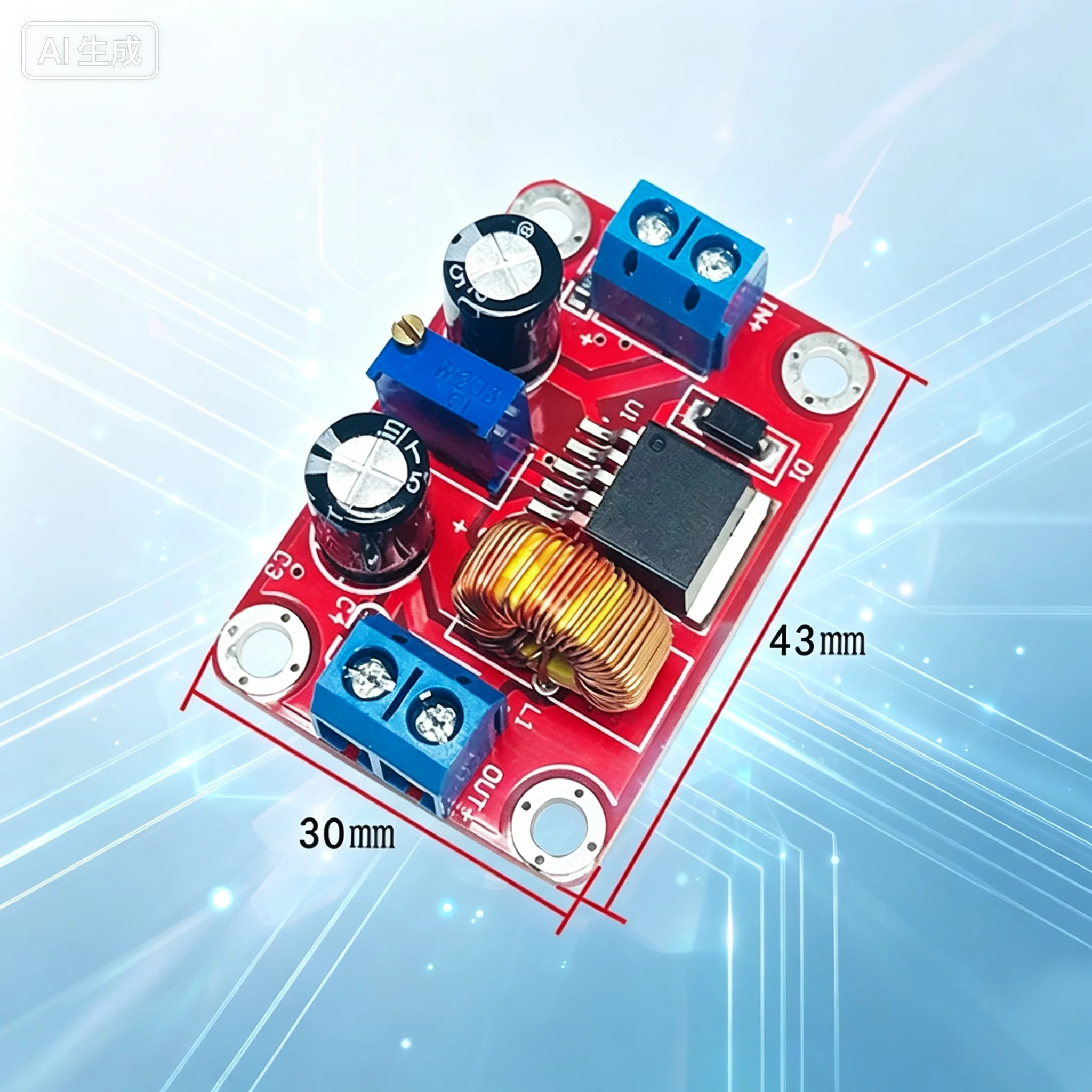 Step Down Power Module for LM2596S-ADJ DC-DC with Terminals  5pcs