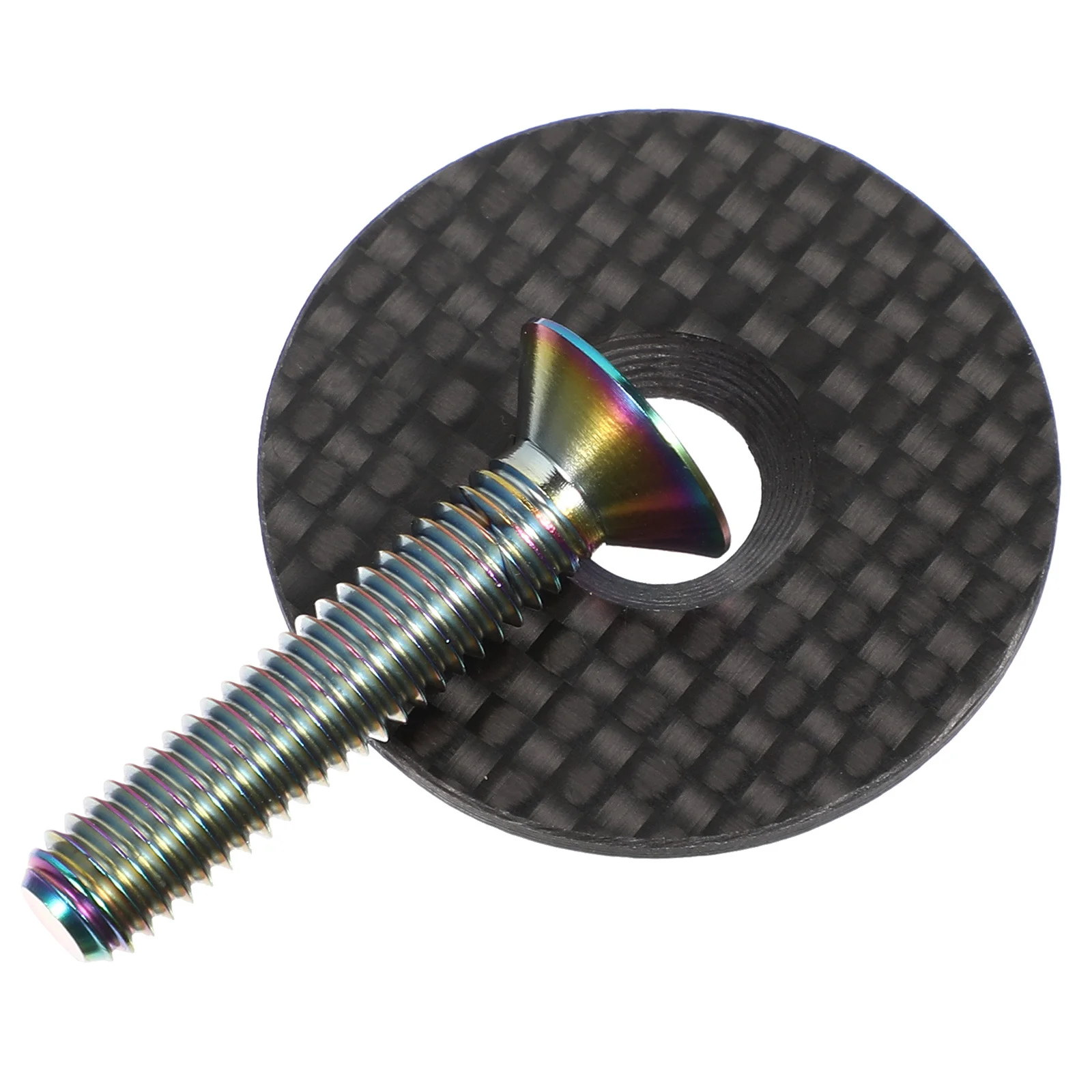 

1Set Bike Headset Cap Carbon Fiber Titanium Alloy Durable Road Bike Refitting Accessories Headset Cap Bowl Cover