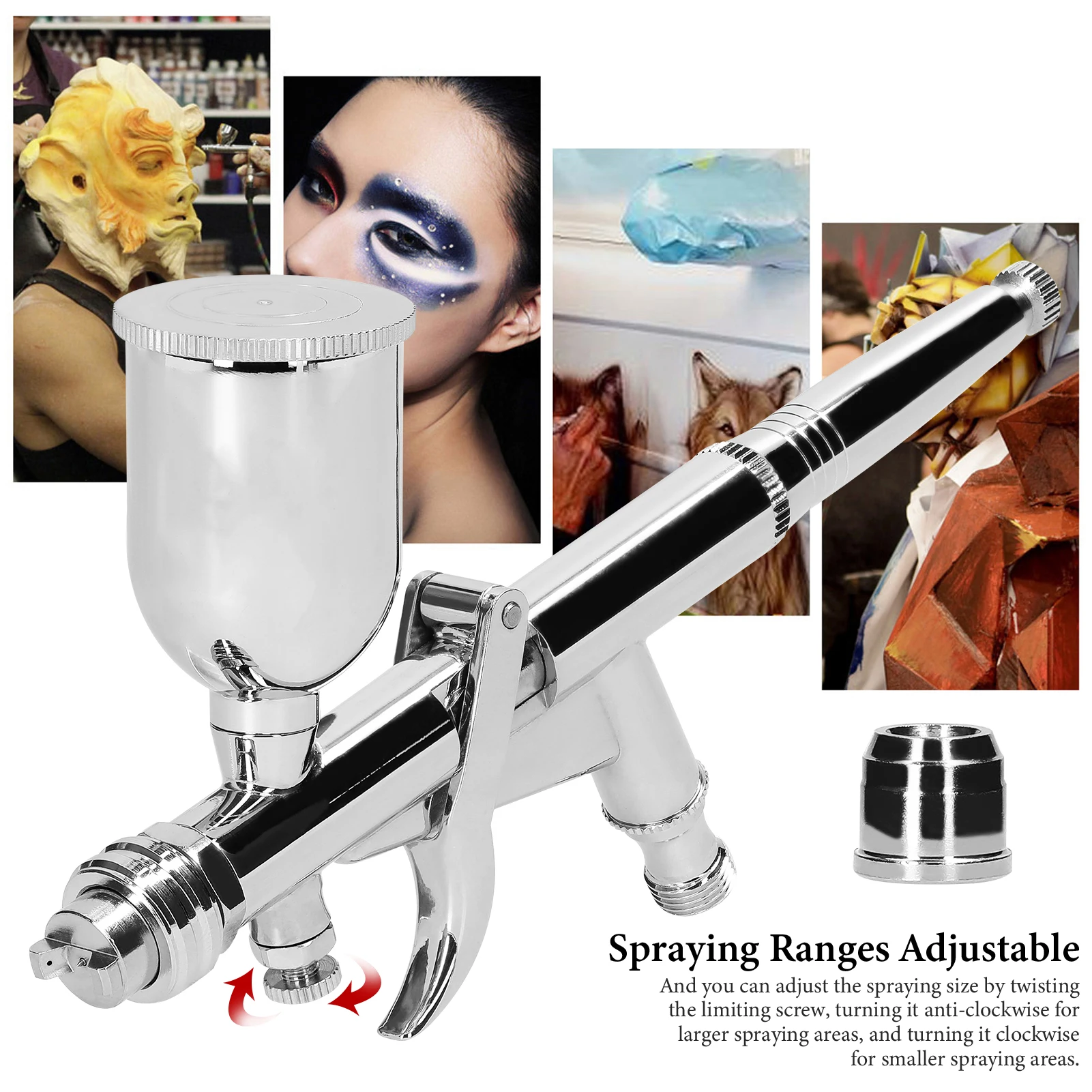 

T217A Airbrush Kit Air Brush Set with 15CC Paint Fluids Cups for Car Model DIY Painting Makeup Nail Art Cake Decorating Design