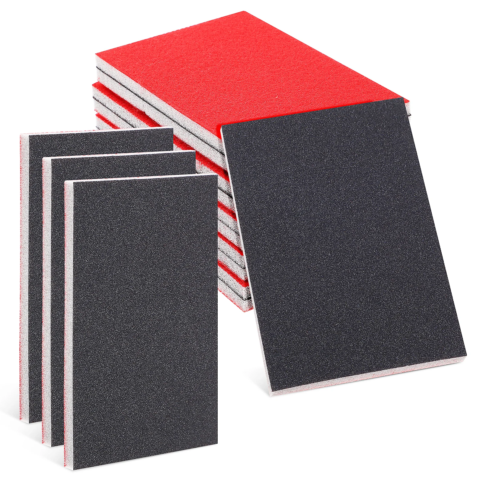

20 pcs Car Sandpaper 180 240 320 800 Grit Flocking Sponge Pads 70x100mm Brown Red Fine Polishing Auto Body Wood Crafts