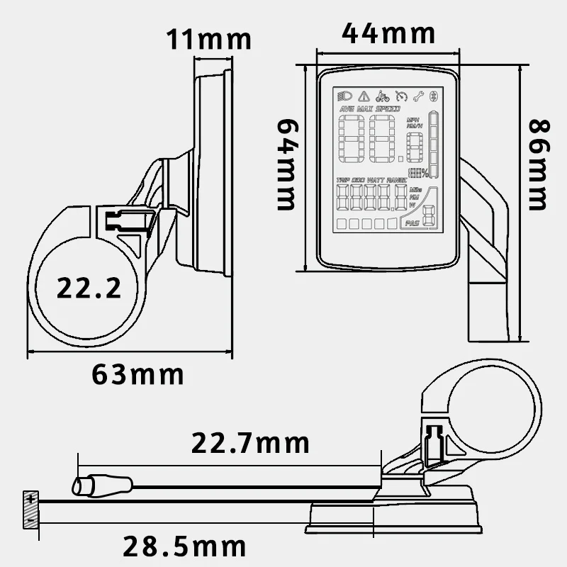 LCD Screen Display DZ47 0-5/0-9 PAS CAN Protocol Electric Assisted Bicycle For Bafang M620 M600 M560 M510 M420 Mid Motor