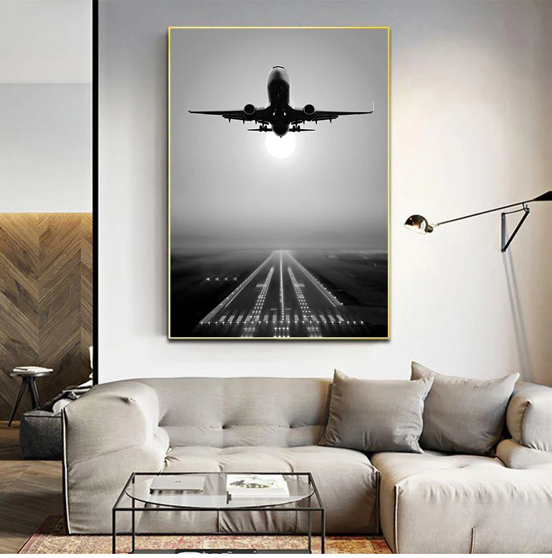 Canvas Nordic Pictures Home Decoration Plane Take Off Paintings Wall Art HD Prints Creative Hotel Poster Modular For Living Room