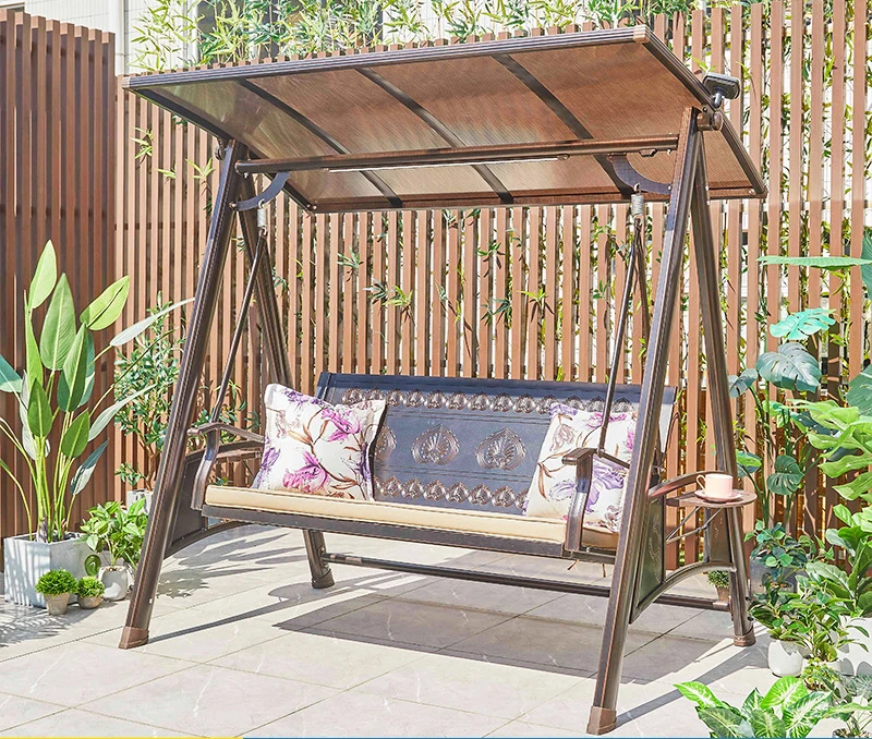 

Outdoor Swing 4 Seats Metal Frame Garden Patio Garden Hanging Swing Chair