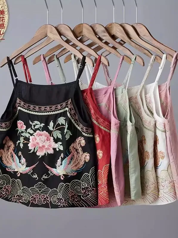 Gilet ricamato Sle cinese Abbigliamento interno da lavoro pesante Boting Top Trendy etnico Loose Fit Estate 2025 Faion da donna