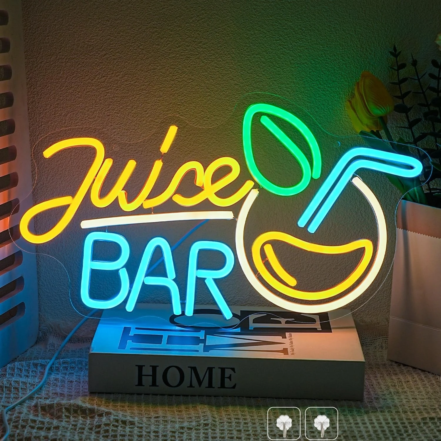 Juice Bar Neon Sign LED Wall Art USB Powered Acrylic Cocktail Glow Lamp Summer Drink Shop Home Party Kitchen Cafe Decor
