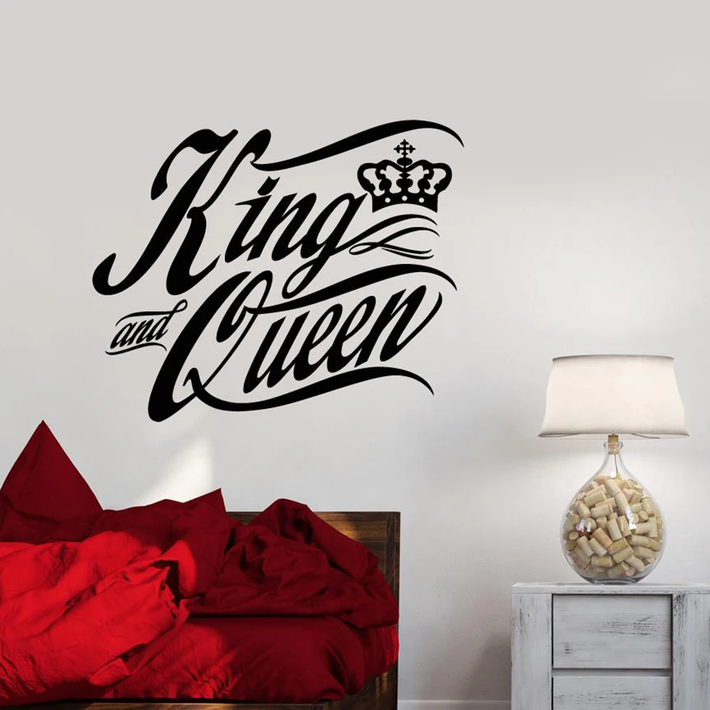1PC Cool King and Queen Art Sticker Waterproof Wall Stickers Bedroom Decor Removable Decor Wall Decals