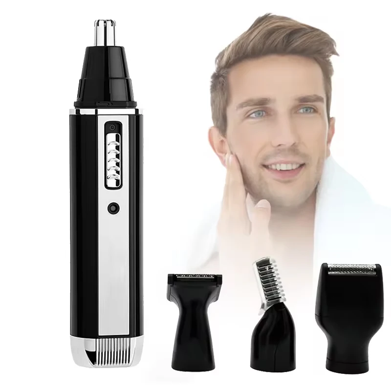

Portable Multi-Functional Men's Four-in-One Electric Hair Clipper Set with Nose Hair Trimmer for Home Car Garage Use