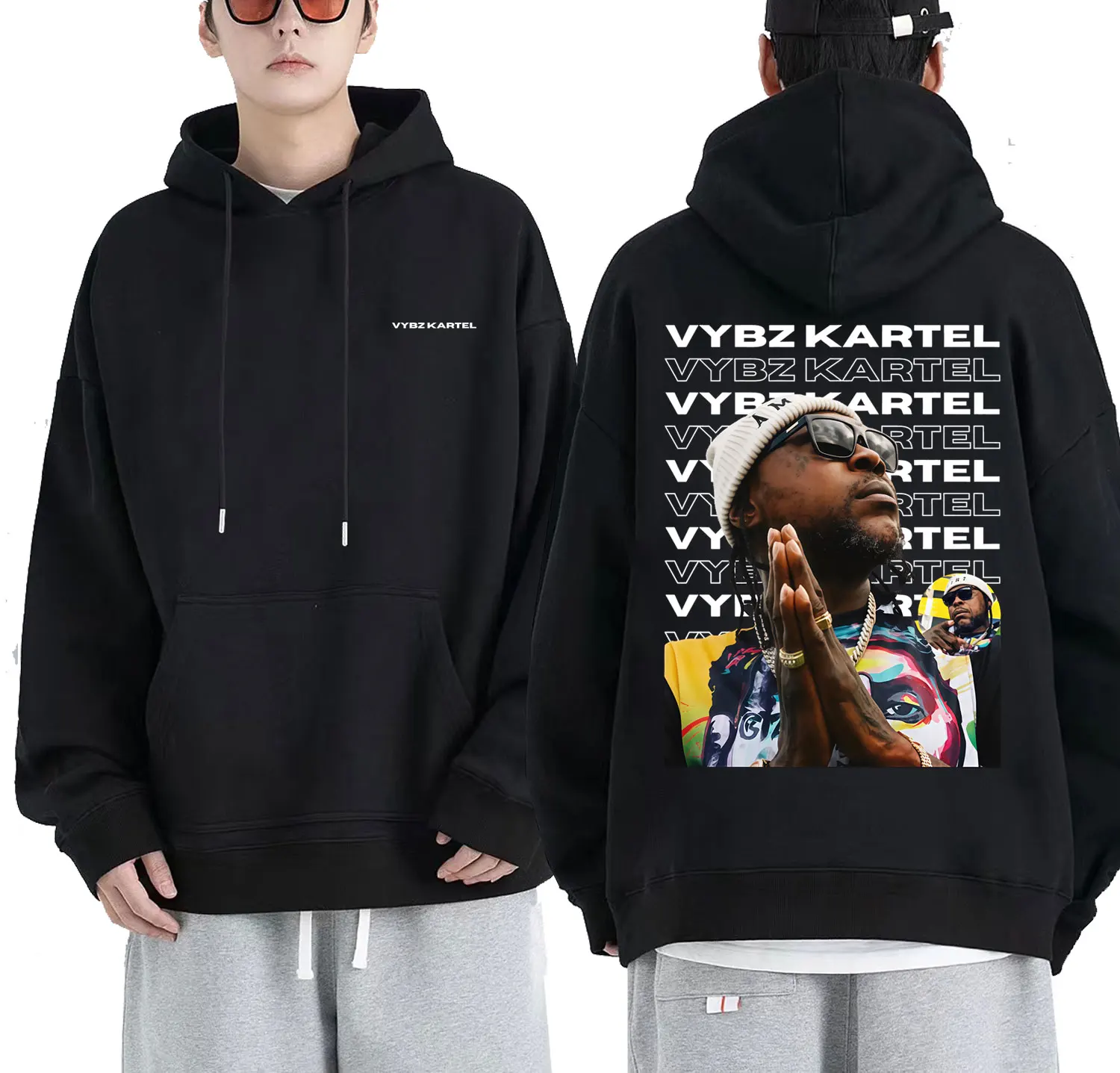 

Rapper Vybz Kartel Graphic Hoodie Men Women Clothing Hip Hop Fashion Oversized Sweatshirt Male Casual Retro Pullovers Streetwear
