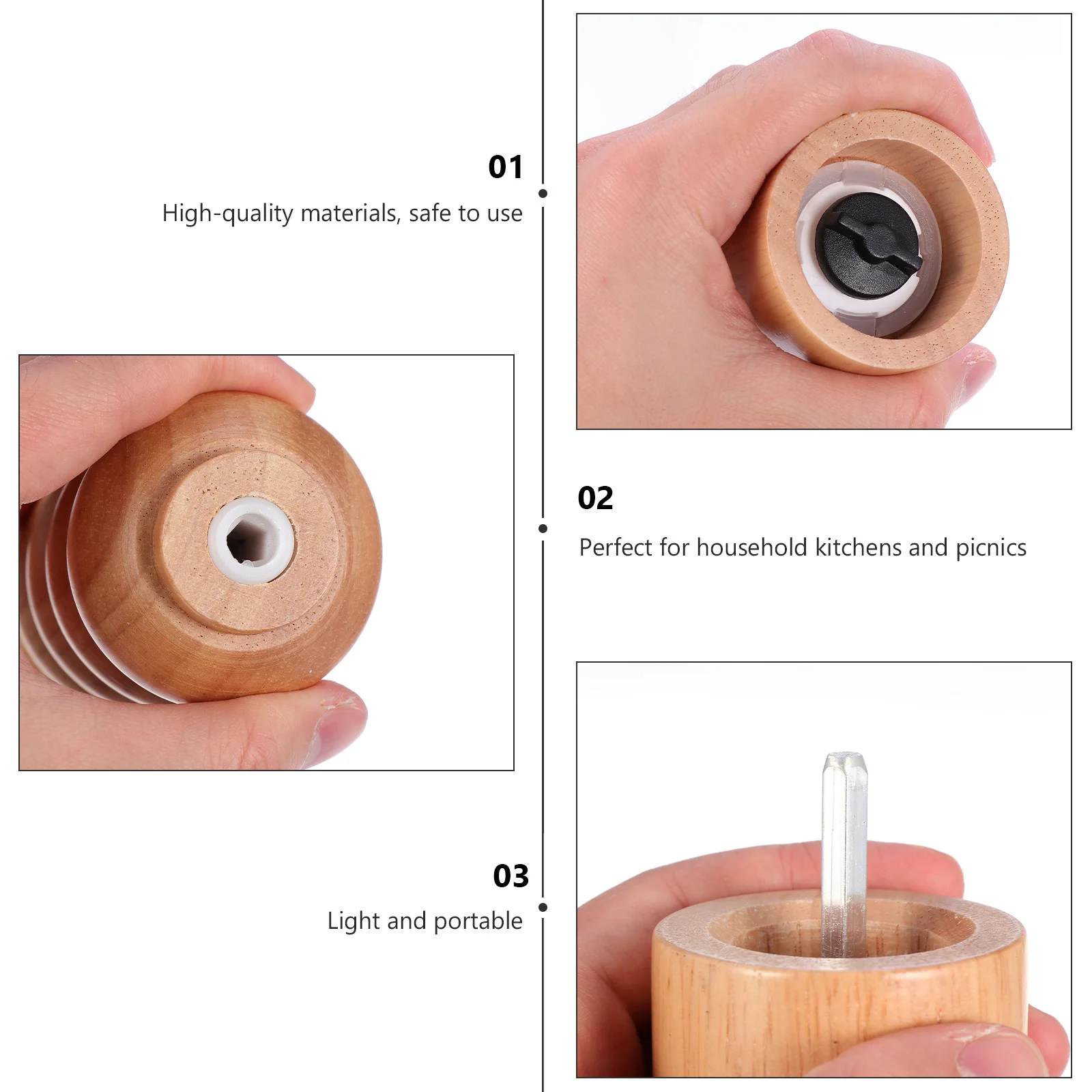 

Adjustable Wooden Pepper Mill Grinder Manual Crusher Ceramic Rotor Cumin Seasoning Tool Classic Kitchen Cooking