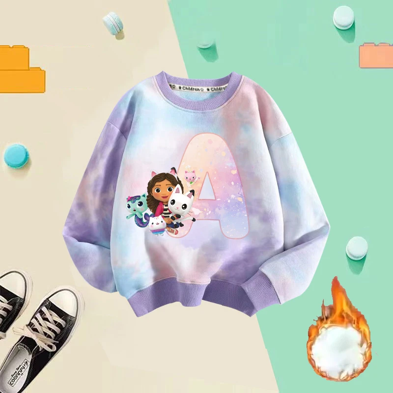 

Кукольные домики Габби, толстовка с круглым вырезом, детская модная тонкая флисовая толстовка в стиле аниме для девочек, осенне-зимняя милая одежда, детская одежда