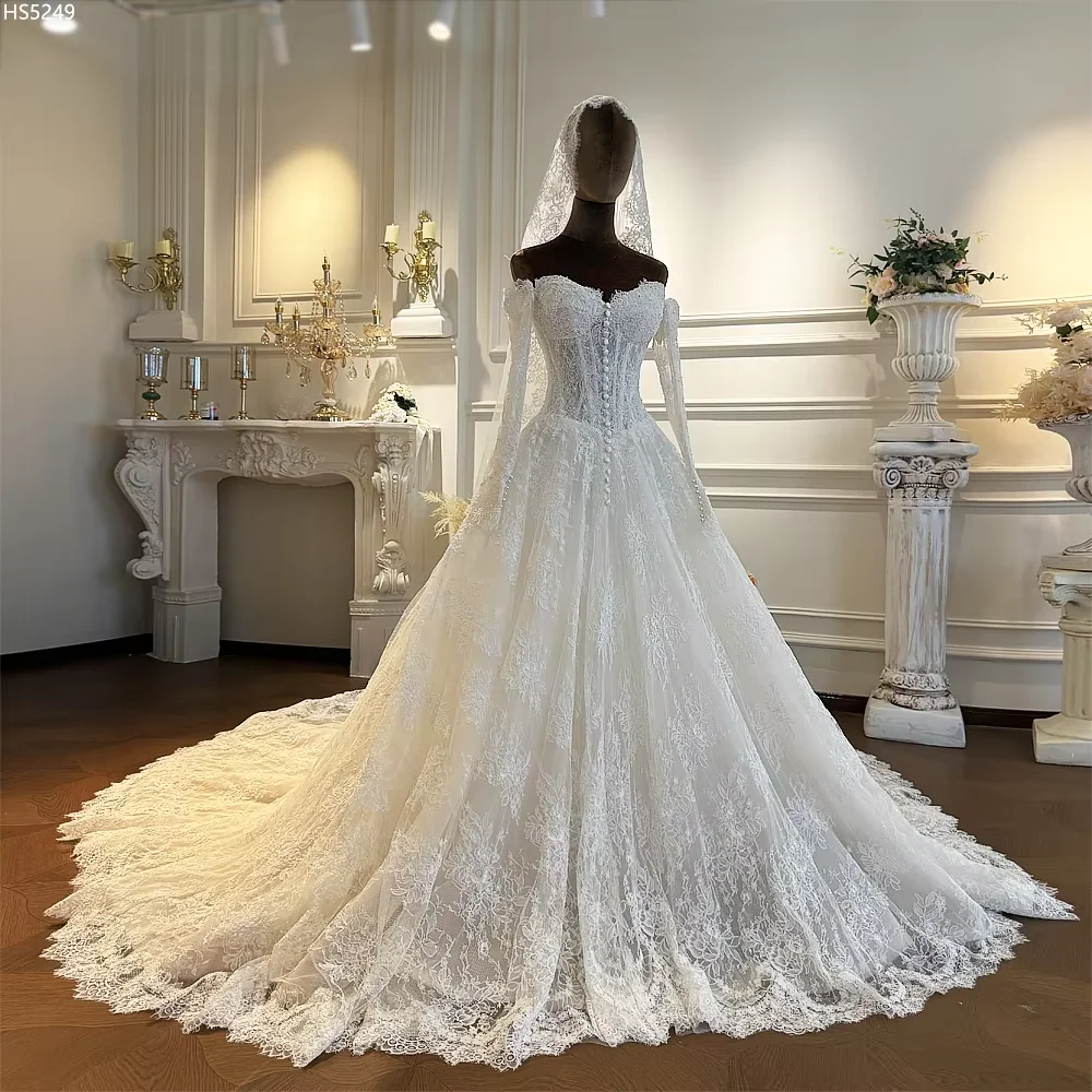 Customized Elegant Off White Lace Wedding Dress Straps Amanda Novias Oficial