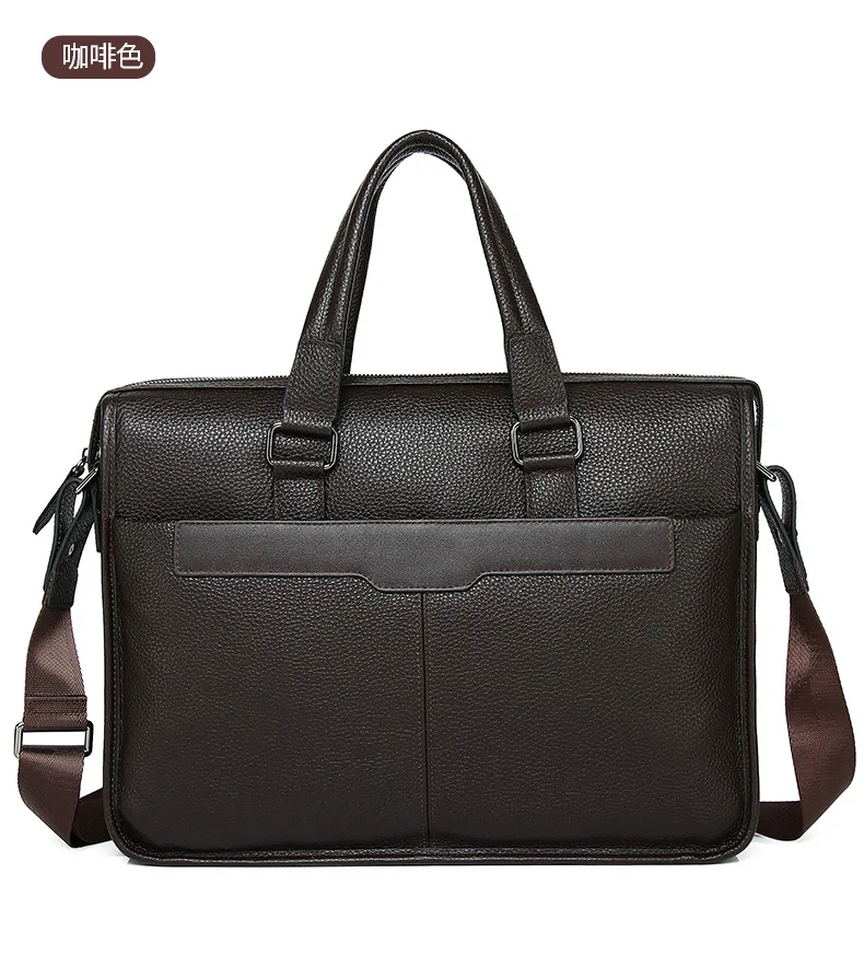 2025 New Handbag Top Layer Cowhide 15inch Laptop Messenger Luxury Man Bag Leather Business Large Capacity Men's Briefcase