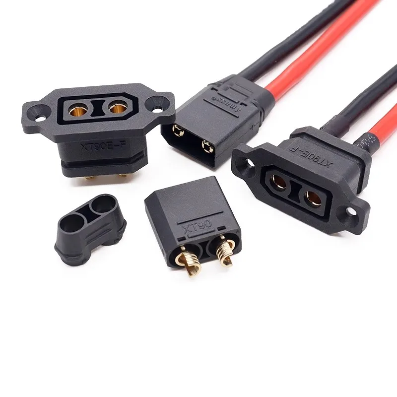 XT90E-F with fixed seat lithium battery charging port plug, model airplane electrical control male and female connector