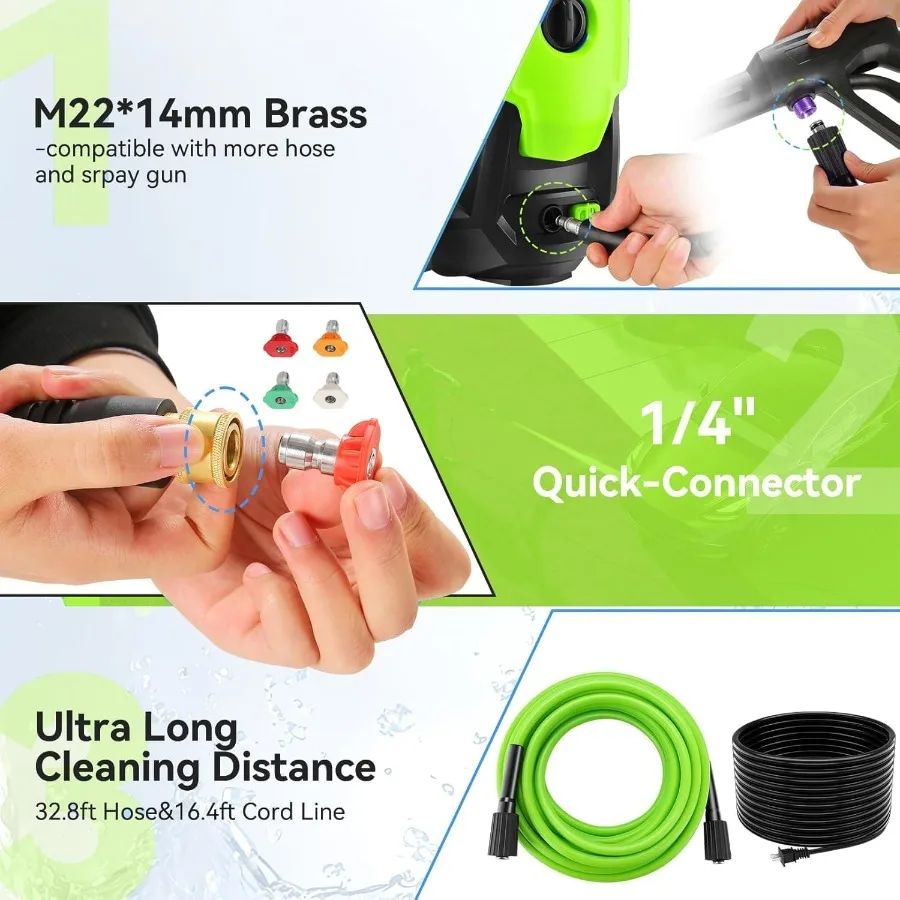 منظف ضغط 5000 رطل لكل بوصة مربعة 2025 مع أداء تنظيف عالي الطاقة 4.0 GPM فوهة قابلة للتعديل وزجاجة صابون مدمجة لـ Eff