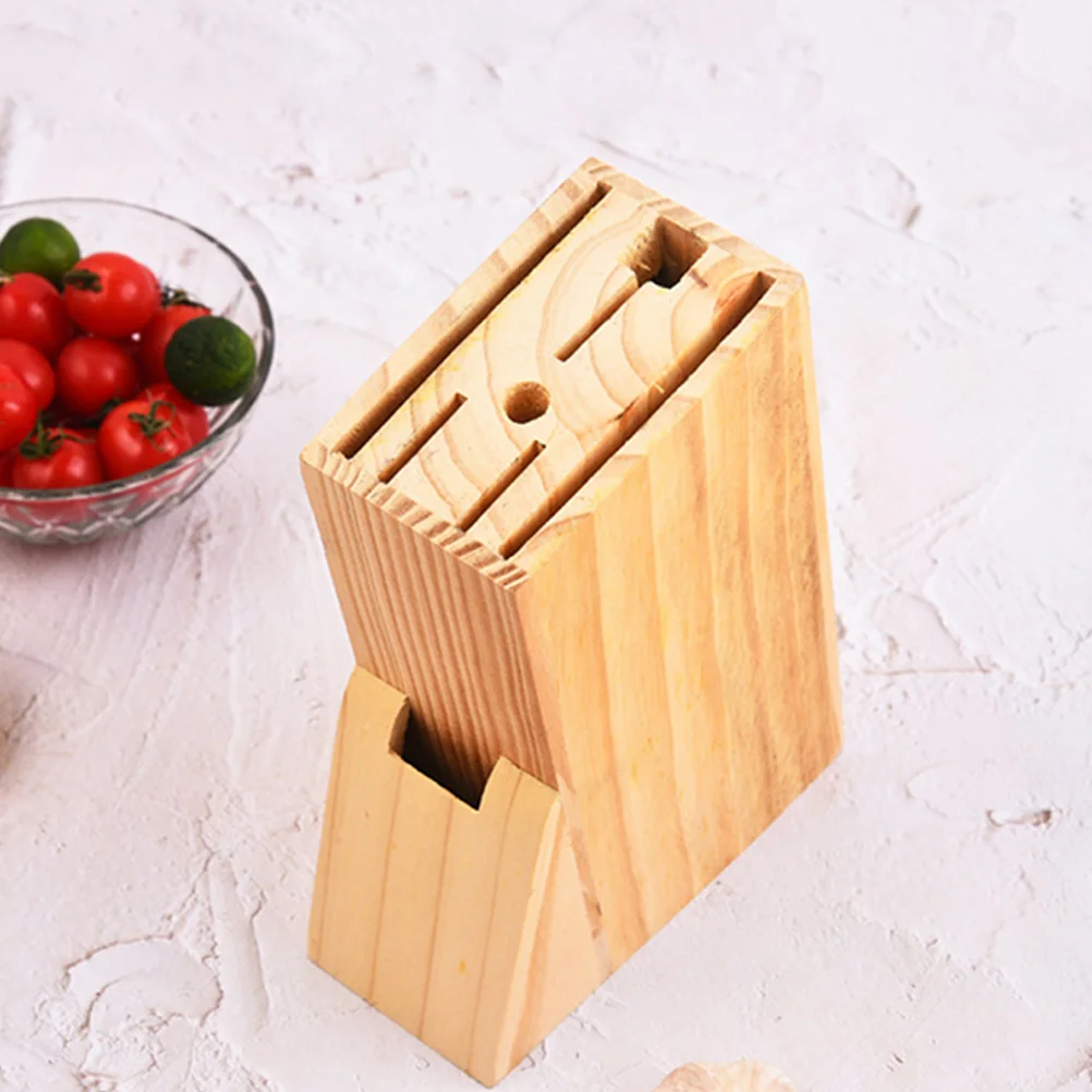 Wooden Knife Holder 12 Slot Kitchen Rack Sturdy Wood Material Scissor Storage Stand Multi Functional Utensil