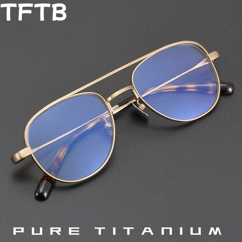 

Оправа для очков TFTB Luxury Pure Titanium Pilot, ультралегкая, в стиле ретро, с толстыми краями, маленький размер, для мужчин и женщин, модель OG001