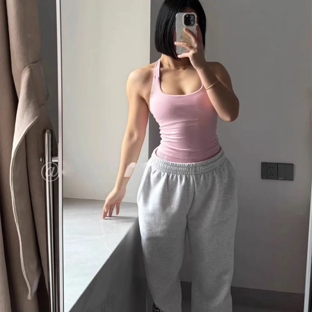 DFyoga Impact Women's Square Neck Halter Yoga Top Fitness Tank Seamless Padded Sports Bra Built-in Fitted Gym Clothes Every Wear