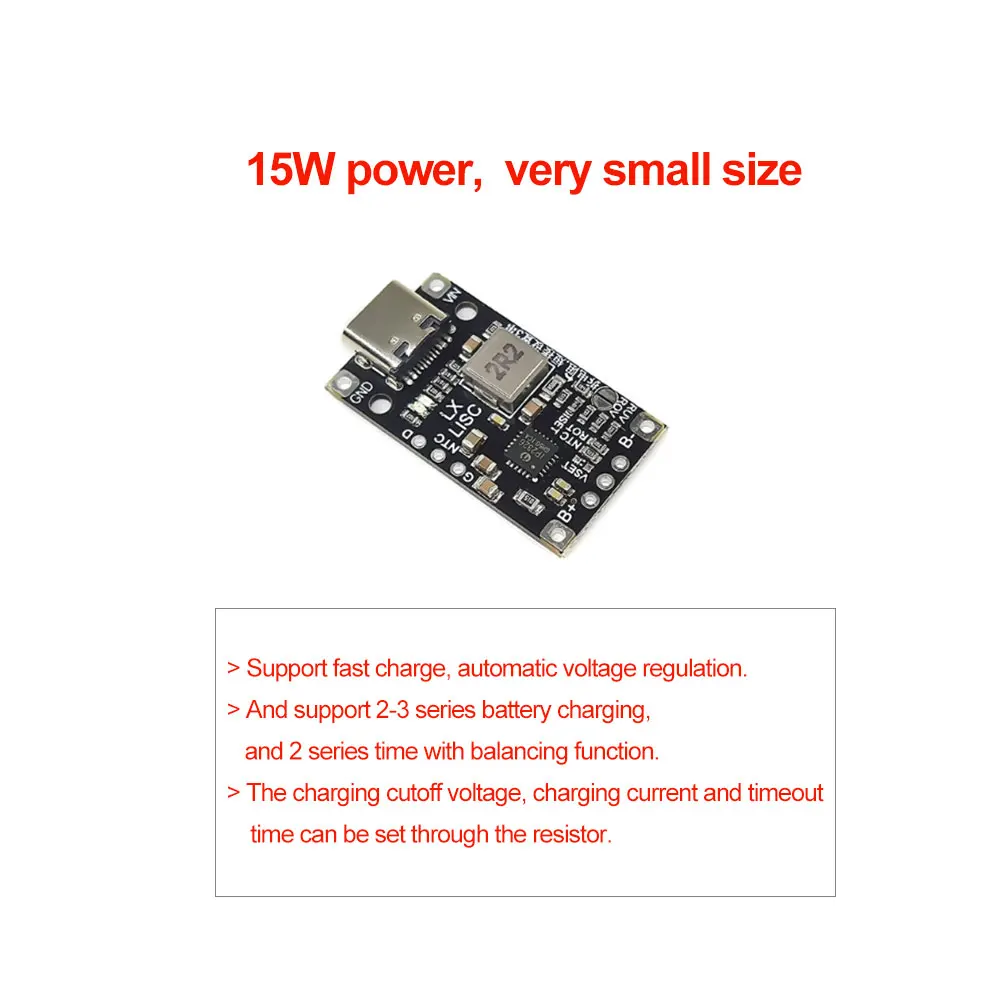 Battery Charger Module Type-C 3.7V Charge Discharge Integrated Step Up Module 18650 Lithium Li-ion Battery Charger Module