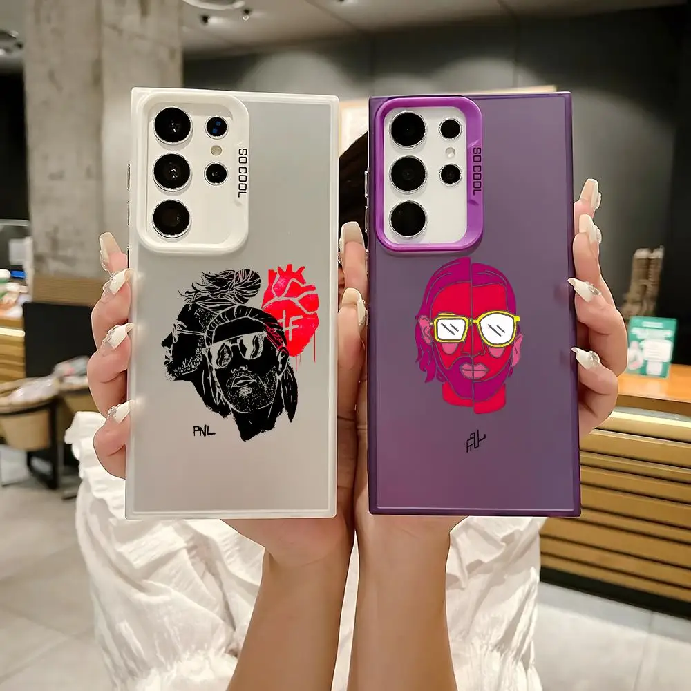 مغني الراب P-PNL قضية الهاتف لسامسونج غالاكسي S25 S24 S22 S23 الترا S21 S23 زائد 5G لامعة غطاء من البولي يوريثان للصدمات Funda #1