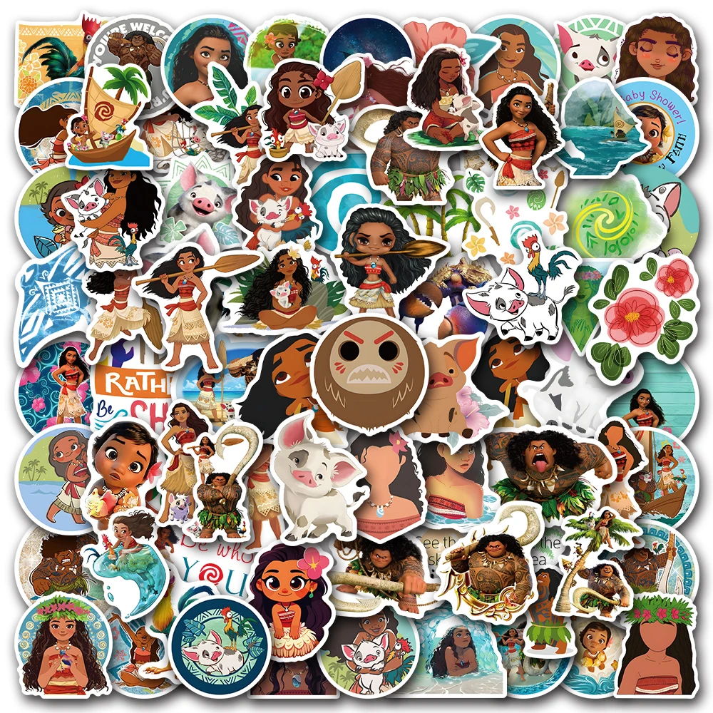 

10/30/50/100pcs Disney Cartoon Moana Anime Stickers Waterproof Decals Laptop Phone Car Decoration Classics Toy Sticker for Kids