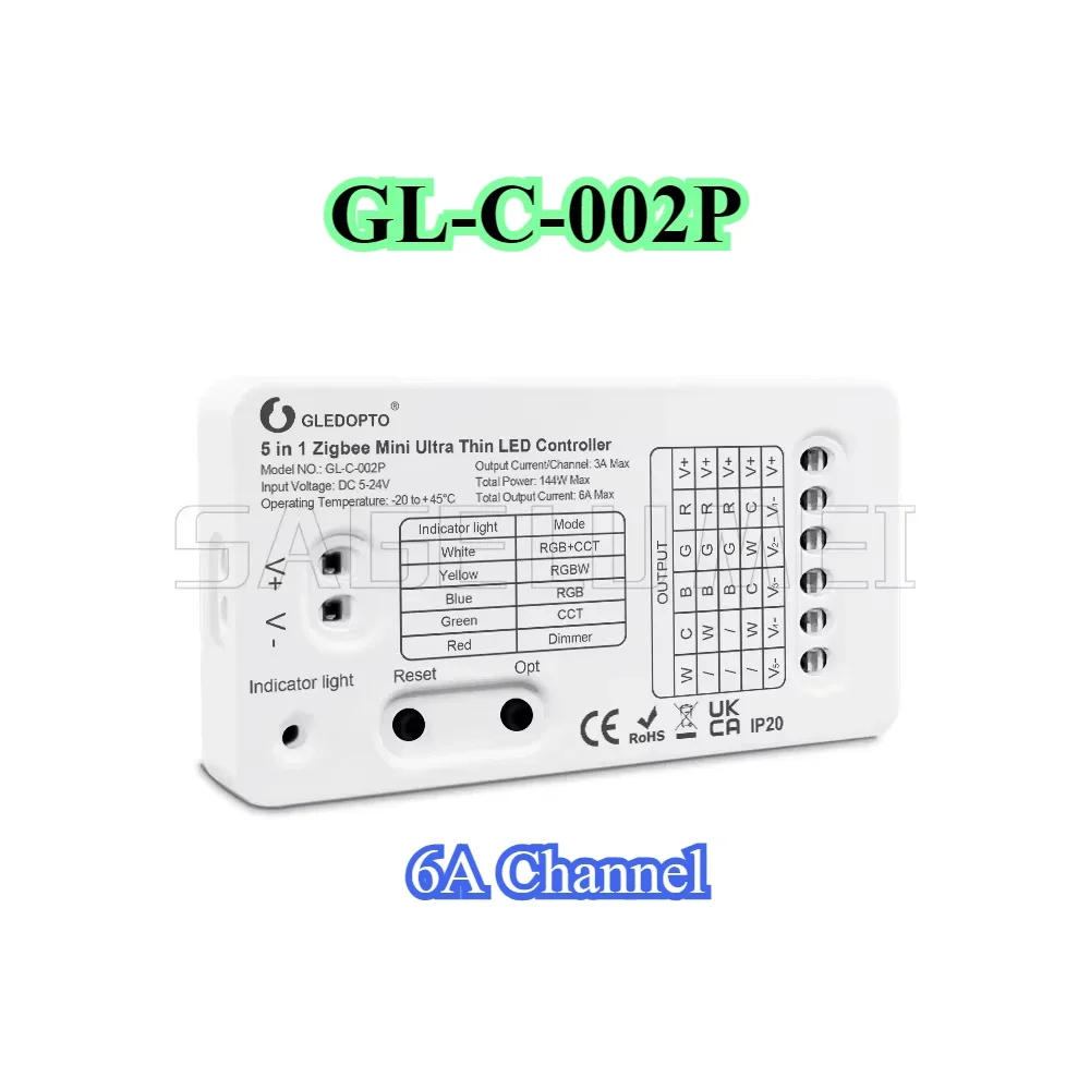 GLEDOPTO GL-C-001P/002P DC5-24V Zigbee3.0 Smart 5 in1 LED Strip Controller Werkt met verschillende gateways zoals SmartThings Tuya