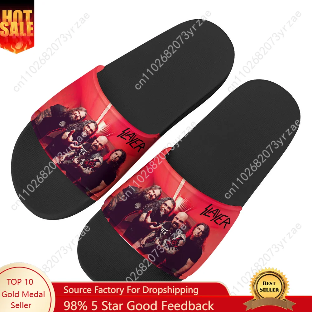 

Slayer Flip Flops Mens Womens Teens Children Family Slippers Bathroom Beach Swimming Pool Sandals Shoe Custom Made Water Shoe