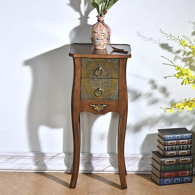 

American side table, living room, solid wood small corner table, European sofa side table, TV side cabinet, square coffee table