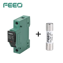 FEEO DC Fuse Holder with Light and Fuse1000V 1-32A 10x38 Automotive Solar Din Rail CE Certification Photovoltaic TUV Certificate