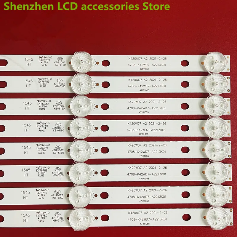 100% New LED strips for 43 TV 43PHT4001/60 43PFT4001/60 K430WD9 4708-K420WD-A3213K01 K420WD7 A3 2014-8-27 416MM 3V 5LED