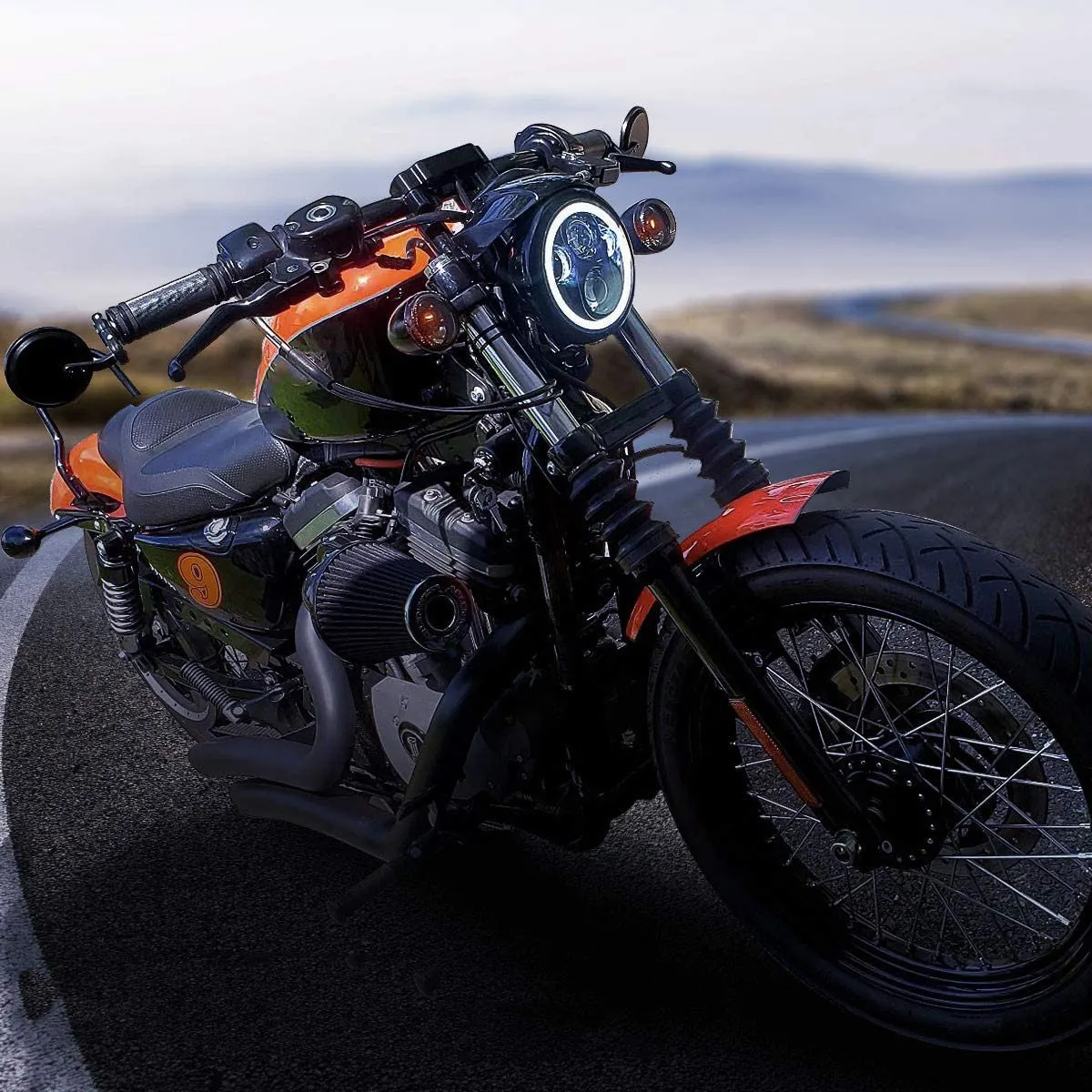 Kit de lâmpada LED Farol Set, luz de nevoeiro, impermeável, acessórios de motocicleta, 883, 250, 1200, 5.75 Polegada